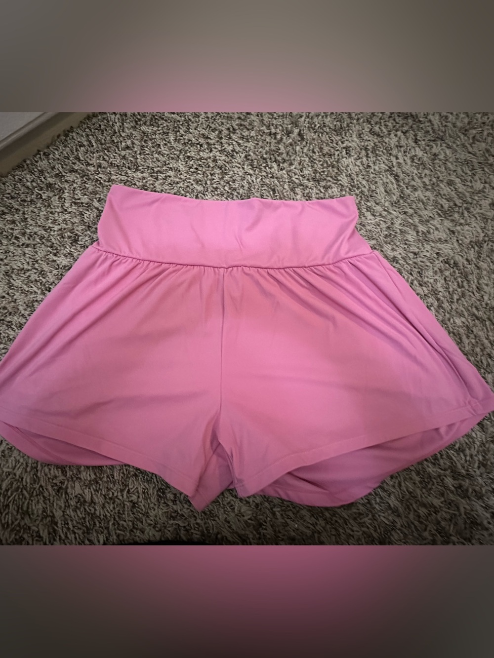 High-Waist Pink Women’s Athletic Shorts